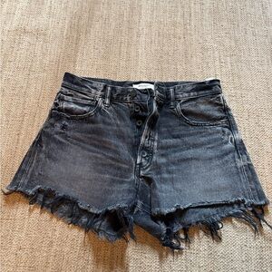 Moussy Distressed Black Denim Shorts Size 27